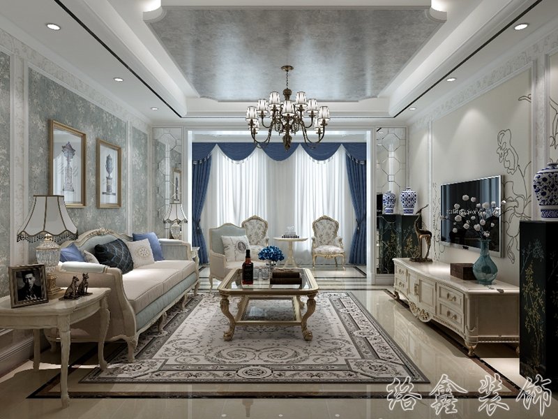 欧式风格家居装修装饰室内设计效果-A703