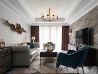 现代轻奢家居装修装饰室内设计效果-D214-1
