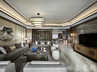 中式风格家居装修装饰室内设计效果-H808-2